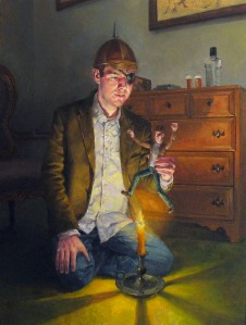 Rogers, Nimble Jack, 2009, oil on panel, 8 x 6 inches, 20.3 x 15.2cm. Images are copyright Kenny Hunter, courtesy Conner Contemporary Art