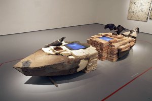 Antonio Ole, On the Margins of the Borderlands, 1994-95, Mixed-media installation, Collection of the artist, Courtesy of Antonio Ole and The National Museum of African Art
